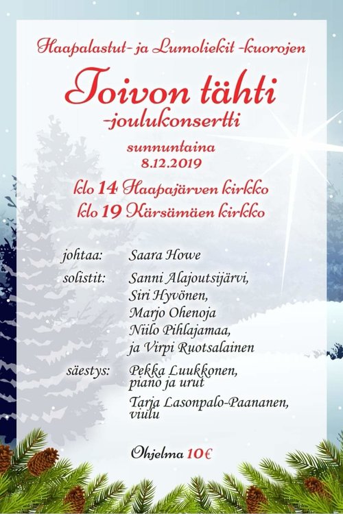 Haapalastut ja Lumoliekit -kuorojen konsertti Haapalastut ja Lumoliekit -kuorojen konsertti