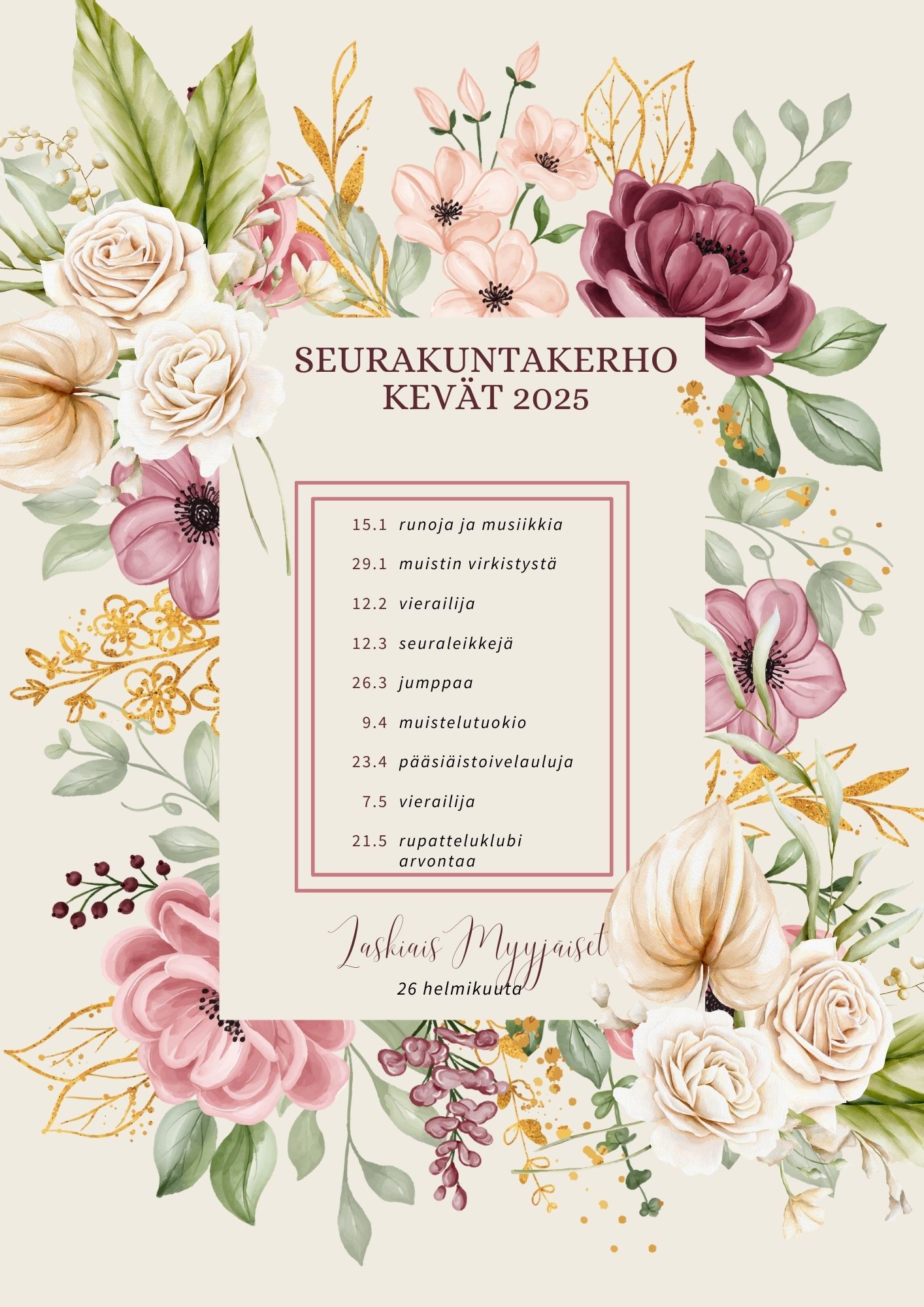 Seurakuntakerho aikataulu