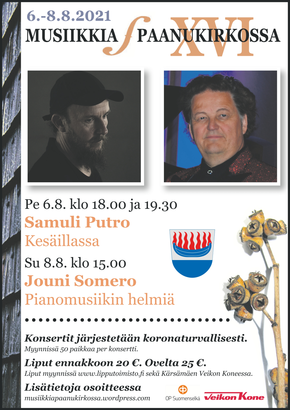 Musiikkia Paanukirkossa Konserttijuliste
